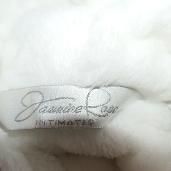 Jasmine Rose Robe Womens Large White Bathrobe Kimono Soft Fuzzy Belt Pockets - Picture 11 of 11
